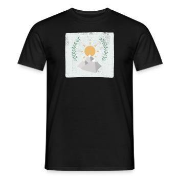 Berge und Sonne - Männer T-Shirt - Schwarz - Vorne - AI Model Male 178 light (178cm)