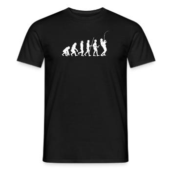 Evolution des Menschen Fliegenfischen | Natur Outdoor Fische - Männer T-Shirt - Schwarz - Vorne - AI Model Male 178 light (178cm)