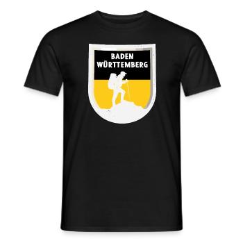 Flag of Baden Württemberg Heimat Stuttgart - Men's T-Shirt - black - Front - AI Model Male 178 light (178cm)