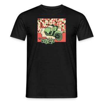 Swallow (retro) // Illustration - Men's T-Shirt - black - Front - AI Model Male 178 light (178cm)