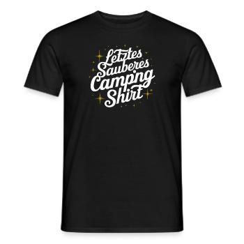 Letztes Camping-Shirt Camper Zelten Wandern - Männer T-Shirt - Schwarz - Vorne - AI Model Male 178 light (178cm)