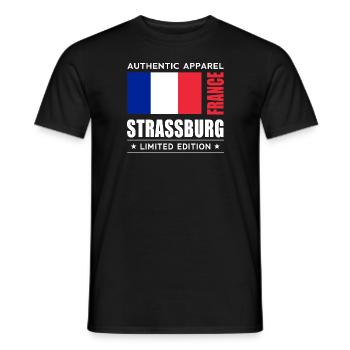 Strasbourg - T-shirt homme - noir - Devant - AI Model Male 178 light (178cm)