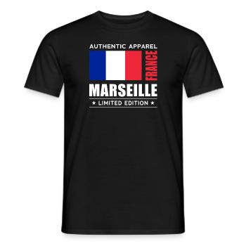 Marseille - T-shirt homme - noir - Devant - AI Model Male 178 light (178cm)