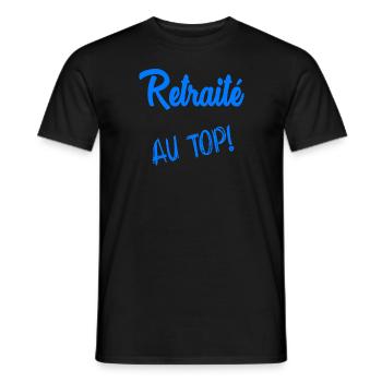 RETRAITE. RETRAITE. RETRAITEE. RETRAITE. - T-shirt homme - noir - Devant - AI Model Male 178 light (178cm)