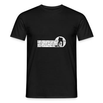 Ice Curling Curler Curling Retro Gift - Men's T-Shirt - black - Front - AI Model Male 178 light (178cm)