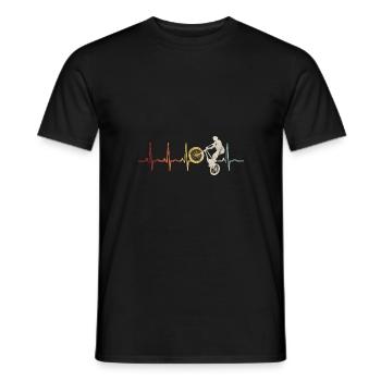 BMX Bike Bike Heartbeat Bicycle Motocross - Men's T-Shirt - black - Front - AI Model Male 178 light (178cm)