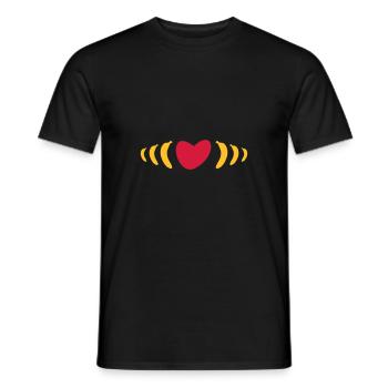★ Designfarben änderbar ★ Herz & Pulse aus Bananen - Männer T-Shirt - Schwarz - Vorne - AI Model Male 178 light (178cm)