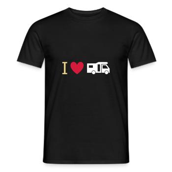 ★ Designfarben änderbar ★ Ich liebe Wohnmobile - Männer T-Shirt - Schwarz - Vorne - AI Model Male 178 light (178cm)