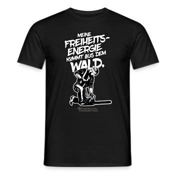 Holzfäller Spruch Freiheitsenergie - Männer T-Shirt - Schwarz - Vorne - AI Model Male 178 light (178cm)