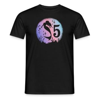 Sirène Anniversaire Fille 5 ans Sirène - T-shirt homme - noir - Devant - AI Model Male 178 light (178cm)