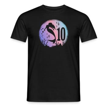 Meerjungfrau Geburtstag Mädchen 10 Jahre alt Nixe - Männer T-Shirt - Schwarz - Vorne - AI Model Male 178 light (178cm)