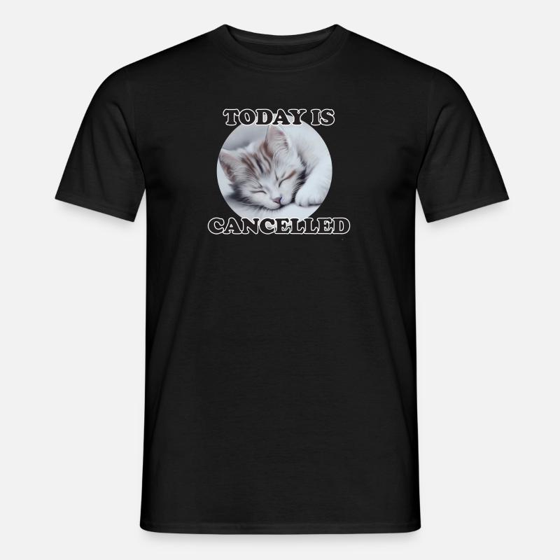 sleeping cat - Männer T-Shirt - Schwarz