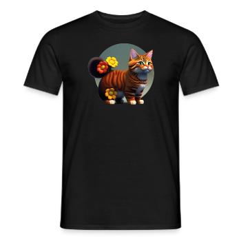 Blumige Schönheit - Männer T-Shirt - Schwarz - Vorne - AI Model Male 178 light (178cm)