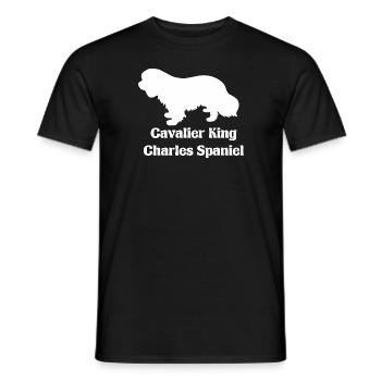 Cavalier King Charles Spaniel Silhouette - Männer T-Shirt - Schwarz - Vorne - AI Model Male 178 light (178cm)