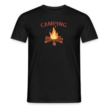 Camp fire - Men's T-Shirt - black - Front - AI Model Male 178 light (178cm)
