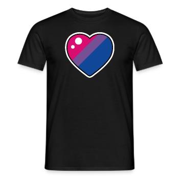 Heart (Bisexual flag) - Men's T-Shirt - black - Front - AI Model Male 178 light (178cm)