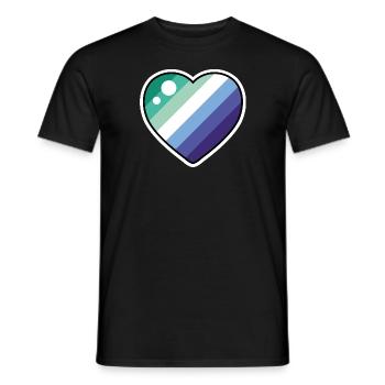 Heart (Gay Flag) - Men's T-Shirt - black - Front - AI Model Male 178 light (178cm)