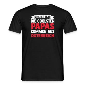 Autrichien Papa Père Fête des Pères Autriche - T-shirt homme - noir - Devant - AI Model Male 178 light (178cm)