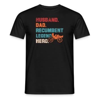 Husband Dad Recumbent Legend Hero Bent Bike - Men's T-Shirt - black - Front - AI Model Male 178 light (178cm)