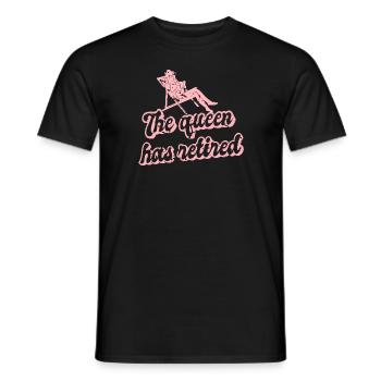 The Queen Has Retired Cool Retirement T-Shirt - Men's T-Shirt - black - Front - AI Model Male 178 light (178cm)