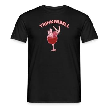 Trinkerbell lustige Fee im Rotweinglas - Männer T-Shirt - Schwarz - Vorne - AI Model Male 178 light (178cm)