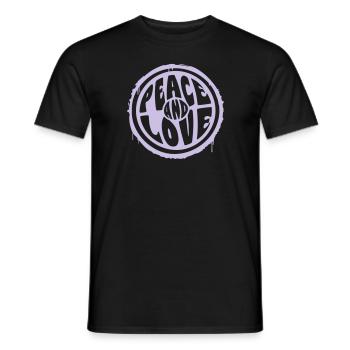 Paix et Amour - T-shirt homme - noir - Devant - AI Model Male 178 light (178cm)
