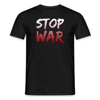 Stop War - Men's T-Shirt - black - Front - AI Model Male 178 light (178cm)