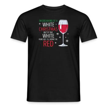 I'm Dreaming Of A White Christmas Retro Wine Lover - Männer T-Shirt - Schwarz - Vorne - AI Model Male 178 light (178cm)