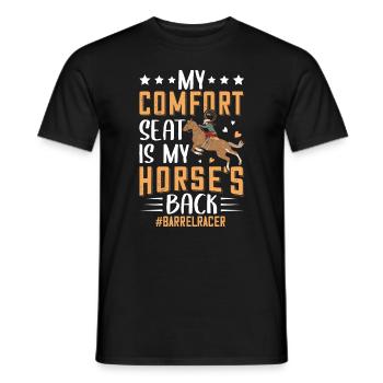 Mon siège confort est le dos de mon cheval - - T-shirt homme - noir - Devant - AI Model Male 178 light (178cm)