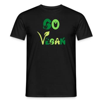 Go Vegan Veganer Veganerin Pro Veggie Green Color - T-shirt homme - noir - Devant - AI Model Male 178 light (178cm)