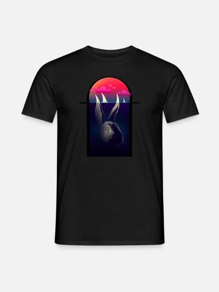 KANINCHEN UND SEGELBOOTE - Männer T-Shirt - Schwarz