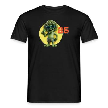 230505 25 Gramm Shirts Brokkoli V2 2 - Männer T-Shirt - Schwarz - Vorne - AI Model Male 178 light (178cm)