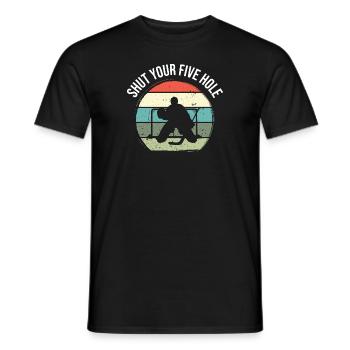 Eishockey Hockey Vintage Hockeyschläger Sprüche - Männer T-Shirt - Schwarz - Vorne - AI Model Male 178 light (178cm)