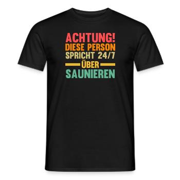Wellness Saunagänger Saunieren Saunierer Sauna - Männer T-Shirt - Schwarz - Vorne - AI Model Male 178 light (178cm)
