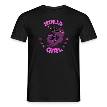 Charming Ninja Fighter I Ninja Girl I Ninja - Men's T-Shirt - black - Front - AI Model Male 178 light (178cm)