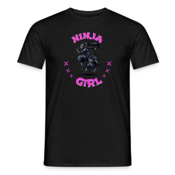 Charming Ninja Fighter I Ninja Girl I Ninja - Men's T-Shirt - black - Front - AI Model Male 178 light (178cm)