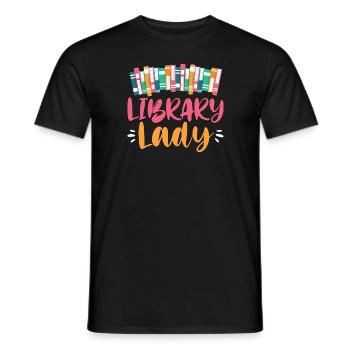 Library Lady - Männer T-Shirt - Schwarz - Vorne - AI Model Male 178 light (178cm)