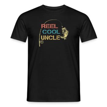 Rolle Cool Onkel Angeln Papa Vatertag Papa - Männer T-Shirt - Schwarz - Vorne - AI Model Male 178 light (178cm)