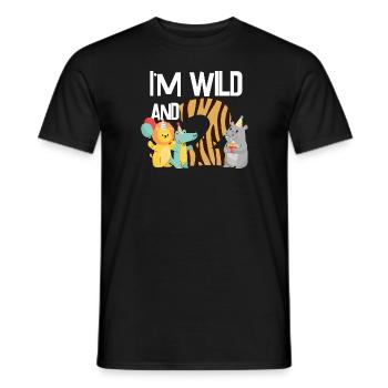 I'm wild and 2 Safari jungle - Men's T-Shirt - black - Front - AI Model Male 178 light (178cm)