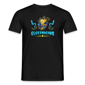 Électricien Électricien Technicien d’éclairage Lampe - T-shirt homme - noir - Devant - AI Model Male 178 light (178cm)