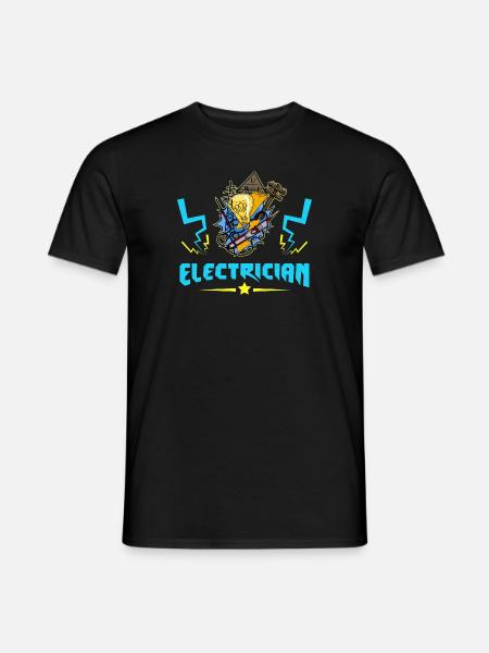 Electrician Electrician Lighting Technician Lamp - Men's T-Shirt - black