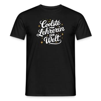 Coolste Lehrerin Welt Tasse Becher Dankeschön - Männer T-Shirt - Schwarz - Vorne - AI Model Male 178 light (178cm)