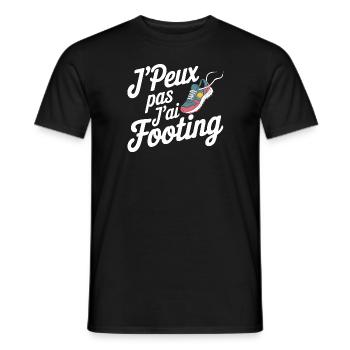 J'peux pas, j'ai footing - T-shirt homme - noir - Devant - AI Model Male 178 light (178cm)