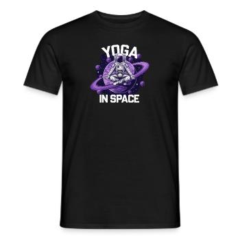 Yoga in Space - Men's T-Shirt - black - Front - AI Model Male 178 light (178cm)