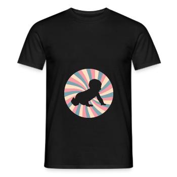annonce de grossesse - Bebe drôle rétro - T-shirt homme - noir - Devant - AI Model Male 178 light (178cm)