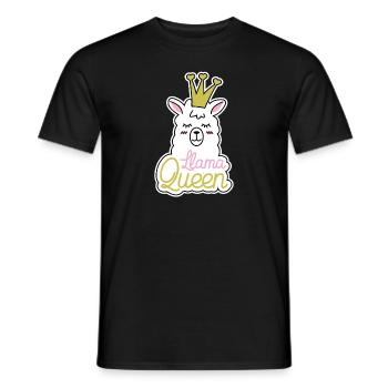 Llama Lama Alpaca Llama queen - Men's T-Shirt - black - Front - AI Model Male 178 light (178cm)