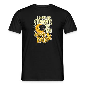 Teacher Teacher's Day Moon and Back Teacher's Gift - Men's T-Shirt - black - Front - AI Model Male 178 light (178cm)