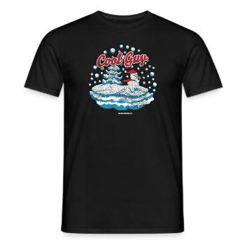Schneemann Cool Guy - Männer T-Shirt - Schwarz - Vorne - AI Model Male 178 light (178cm)