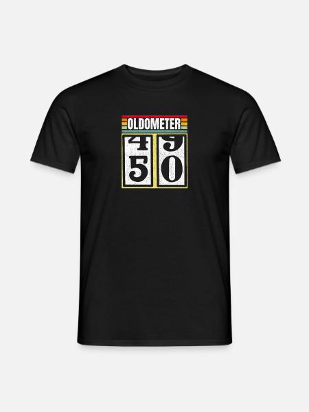 Oldometer 49 50 Lustiges Retro-Geschenk zum 50. Geburtstag - Männer T-Shirt - Schwarz
