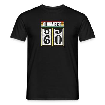 Oldometer 59 60 Funny 60th Birthday Retro Age 60 - Men's T-Shirt - black - Front - AI Model Male 178 light (178cm)